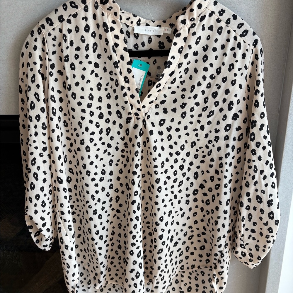 Lush Cream Relaxed Blouse with Mandarin Collar